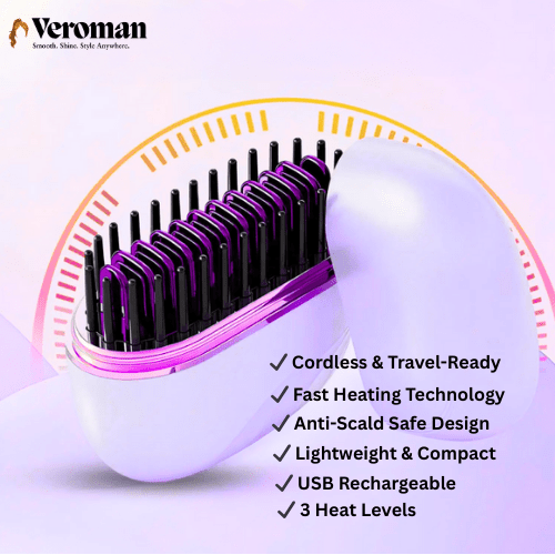 Mini Cordless Hair Straightener Brush - Veroman. All rights reserved.