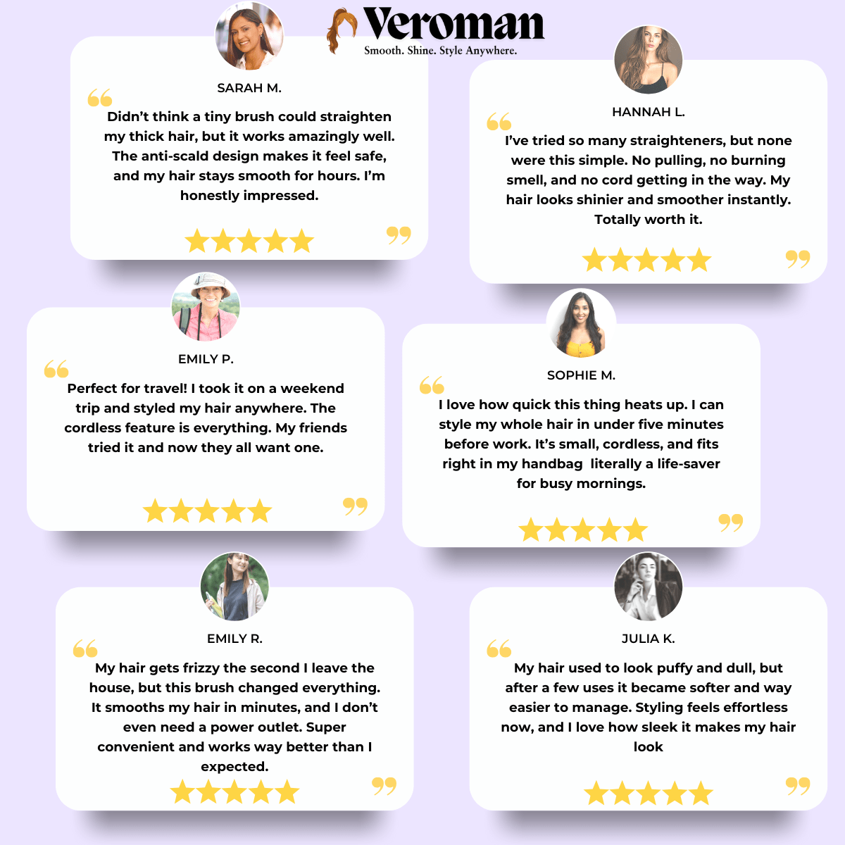 Mini Cordless Hair Straightener Brush - Veroman. All rights reserved.