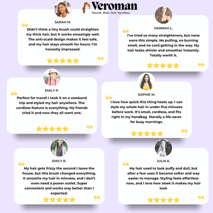 Mini Cordless Hair Straightener Brush - Veroman. All rights reserved.