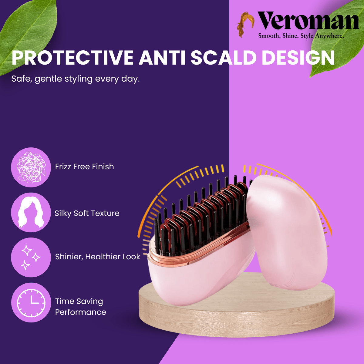 Mini Cordless Hair Straightener Brush - Veroman. All rights reserved.